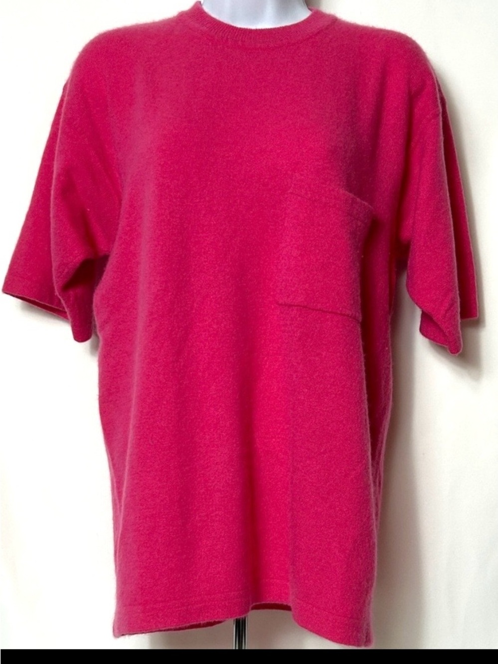 Women’s size XL Pink Short Sleeve Cashmere Pullover Sweater Unbranded Crew Neck
